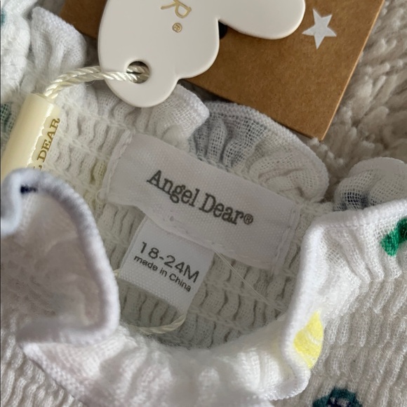 NWT Angel Dear Smocked Tennis Romper 18-24M White - Picture 8 of 9
